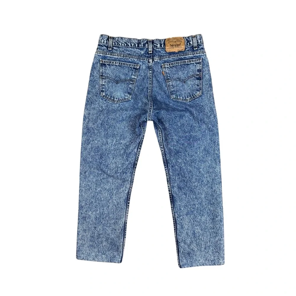 Vtg Levi's 505 80s Men's Acid Wash‎ Jeans USA Made Altered W33 L24